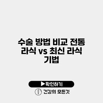 수술 방법 비교 전통 라식 vs 최신 라식 기법