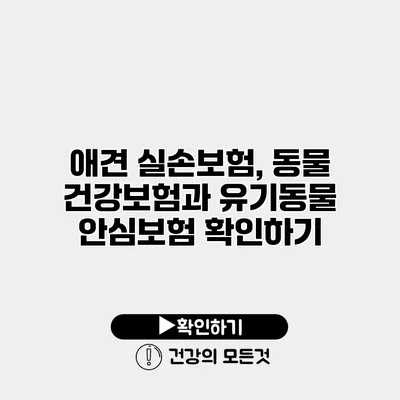 애견 실손보험, 동물 건강보험과 유기동물 안심보험 확인하기