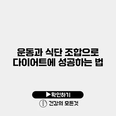 운동과 식단 조합으로 다이어트에 성공하는 법