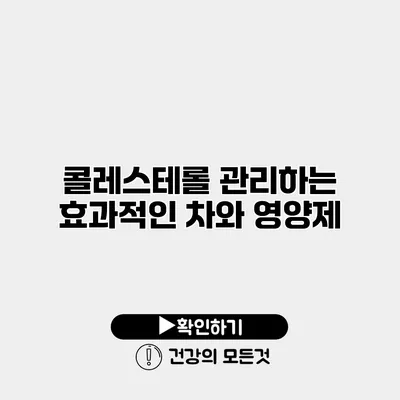 콜레스테롤 관리하는 효과적인 차와 영양제