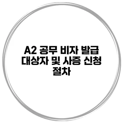 A2 공무 비자 발급 대상자 및 사증 신청 절차