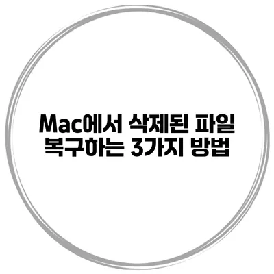 Mac에서 삭제된 파일 복구하는 3가지 방법