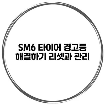SM6 타이어 경고등 해결하기: 리셋과 관리