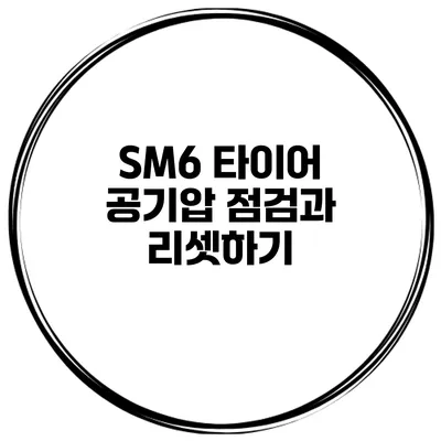 SM6 타이어 공기압 점검과 리셋하기