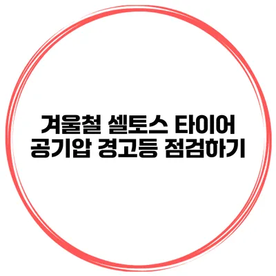 겨울철 셀토스 타이어 공기압 경고등 점검하기