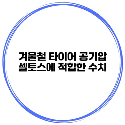 겨울철 타이어 공기압: 셀토스에 적합한 수치