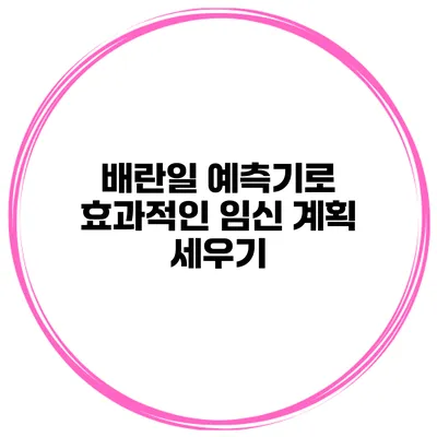배란일 예측기로 효과적인 임신 계획 세우기