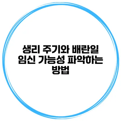 생리 주기와 배란일 임신 가능성 파악하는 방법