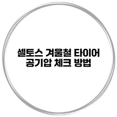 셀토스 겨울철 타이어 공기압 체크 방법