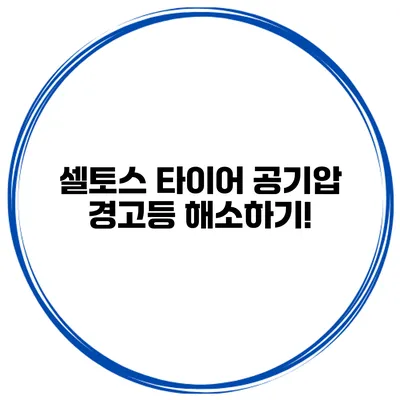 셀토스 타이어 공기압 경고등 해소하기!