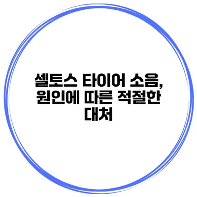 셀토스 타이어 소음, 원인에 따른 적절한 대처