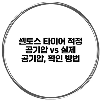 셀토스 타이어 적정 공기압 vs 실제 공기압, 확인 방법