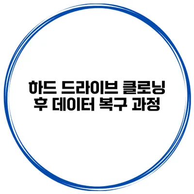 하드 드라이브 클로닝 후 데이터 복구 과정